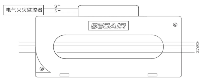 J-SCM41(250)剩余電流式<a href=http://m.jxjtjc.com/dianqihuozai/ target=_blank class=infotextkey>電氣火災(zāi)監(jiān)控</a>探測器接線圖